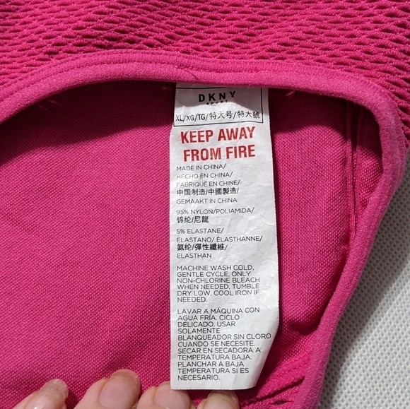 DKNY Sport Hot Pink Lightly Padded Sports Bra - size XL - Picture 6 of 10